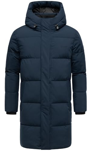 STONE HARBOUR Herren Steppmantel mit kuscheligem Fleece-Innenfutter warmer Wintermantel mit großer Kapuze Hadrieen XX S-3XL