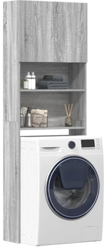 Generico Mobile Lavatrice Grigio Sonoma 64x24x190 cm Legno Multistrato,Grigio Sonoma,26.05kg,859132