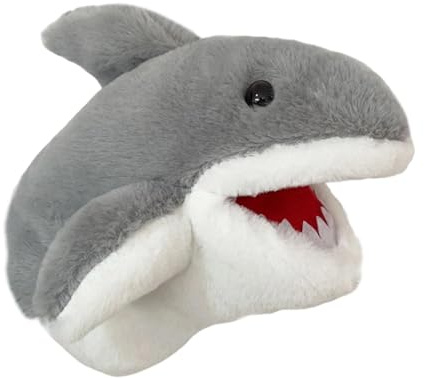 Sharplace Handpuppen Tierhandpuppen für Kinder Plüschtiere Erzählen Geschichte, Unterrichten, im Vorschulalter und als Geburtstagsgeschenk, Rollenspiel, Grau Hai Handpuppe