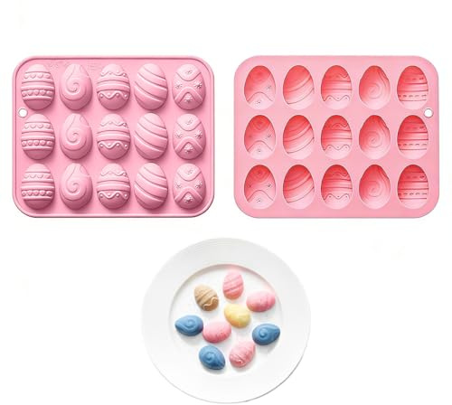 ROKZELT Moule Tablette Chocolat Moules Pour Barres Chocolatées Profondes Silicone Moules À Chocolat Anti-Adhésifs Réutilisables Pour La Pâques Moule en silicone Pâques (5 formes, pour 15 chocolats)