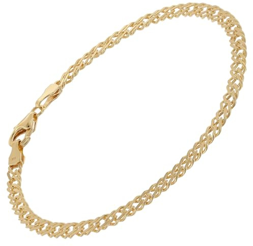 trendor Armband 925 Silber Goldplattiert Zwillingspanzer 3,9 mm 21038 | Armschmuck für Damen und Herren, hochwertiges Accessoire,