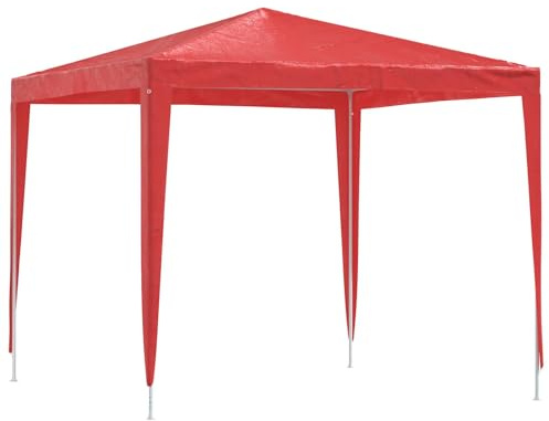 vidaXL Party-Zelt 250 x 250 x 240 cm Rot PE und Stahl, Moderner Outdoor-Pavillon, Flexibles Gartenzelt, wetterfester Schutz, perfekt für Feiern, Events und mehr
