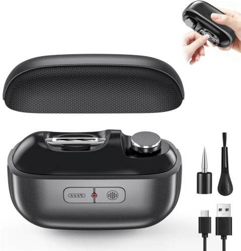 3 in 1 Electric Nail Clippers, Rechargeable Electric Nail Trimmer | with Grinding Head Led Light Nail Scraps Storage, Electric Nail Cutter for Kids Adults Elderly (Black)