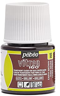 PEBEO - Peinture sur Verre Transparante Vitrea 160°C - Marron Terre - 45 ML