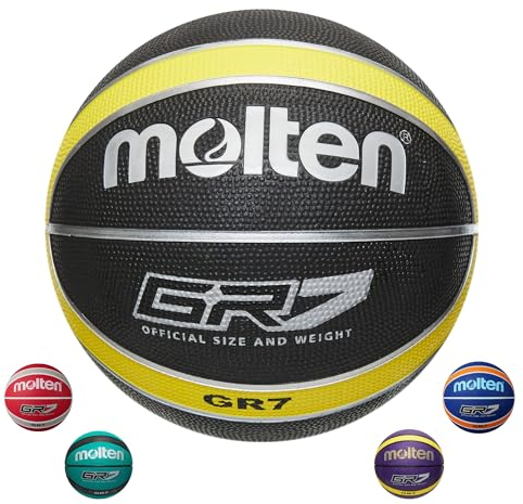 Molten BGR Farbiger Basketball schwarz Black/Yellow Größe 7