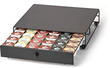 nifty SOLUTIONS 6480 Nifty Rolling Black Finish, Compatible with K-Cups, 36 Pod Pack Holder, Compact Under Coffee Pot Storage Drawer, Slim Home Kitchen Counter Organizer, Alloy Steel