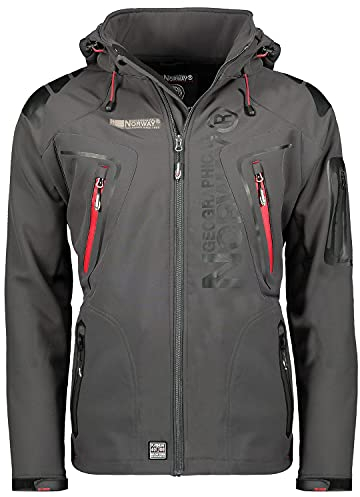 Geographical Norway Techno Softshelljacke Herren Kapuze abnehmbar, BLACK, XL