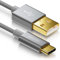 deleyCON 0,5m USB-C Cable - Cable de Carga Cable de Datos - Nylon + Metal Plug - USB C a USB A - Compatible con Apple Samsung Google Huawei Xiaomi Tablet Laptop PC - Gris