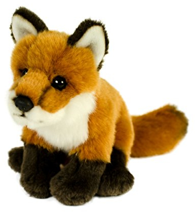 Teddys Rothenburg Kuscheltier Fuchs 25 cm (mit Schwanz) sitzend rotbraun/schwarz Plüschfuchs Stofftier