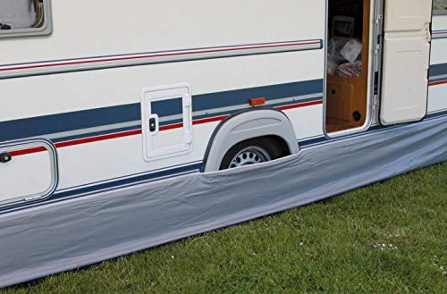 Eurotrail Gonna paravento a tendone per caravan, 600 x 60 cm, grigio, universale