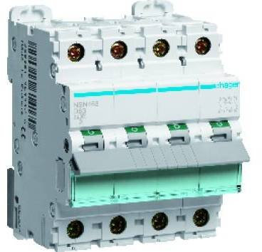 HAGER - Disjoncteur 4P 15kA courbe D - 63A 4 modules - NSN463