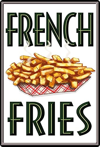 Blechschild 20x30cm gewölbt French Fries Pommes Frites Deko Geschenk Schild