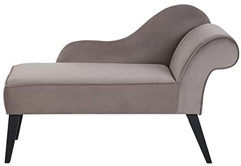 Beliani Moderne Bequeme Chaislongue grau Taupe rechtsseitig Samtstoff Biarritz