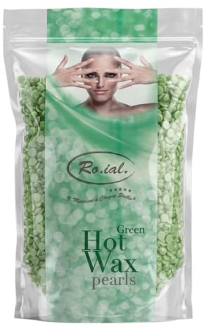 Ro.ial. Warmwachsperlen 800 g Premium Heißwachs Enthaarungswachs für Haarentfernung, Waxing Körperwachs für professionelle Anwendung & Zuhause – Made in Italy - Grün