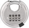 Edelstahl 4 Bit Passwort Runde Kuchen Diskus Anti-Diebstahl-Vorhängeschloss verdickt für Outdoor Warehouse High Strength Lock (Silber)