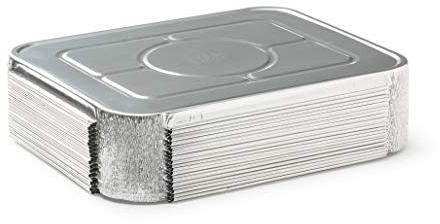 (35 Pack) Premium Lids for Chafing Pans 9 x 13 Half Deep Pans l Top Choice Disposable Heavy Duty Aluminum Foil Tin Pan Lid Perfect for Roasting Potluck Catering Party BBQ Baking Cakes Pie