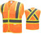 SULWZM Warnweste, hohe Sichtbarkeit, reflektierende Rückenkreuzstreifen für Damen und Herren (Orange/Medium)