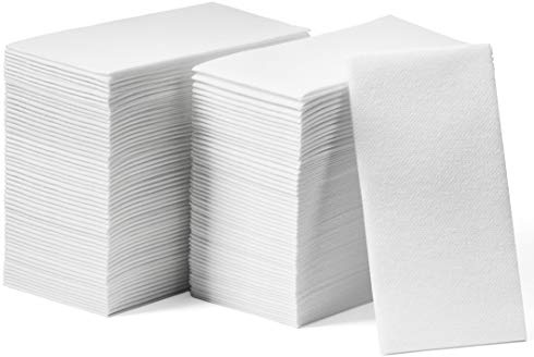 100-Pack Disposable Guest Towel Paper Napkin - 12 x 17 Disposable Cloth-Like Guest Towels - Soft And Absorbent Tissue Paper For Bathroom, Kitchen Or Event