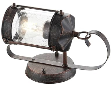 Lindby Wandleuchte außen Farly (Landhaus, Vintage Rustikal) in Braun aus Aluminium (1 flammig E27) - Außenwandleuchten Wandlampe Led Außenlampe Outdoor für Außenwand/Hauswand Haus
