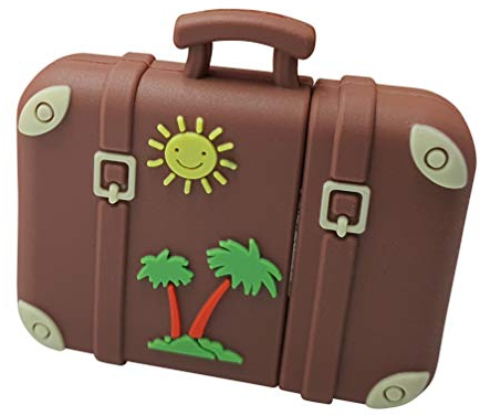 Ulticool - Koffer 64 GB USB - Retro Vintage Stil - 3.0 Hohe Geschwindigkeit Flash Pen Drive Travel Holiday Suitcase - Speicherstick - Original - Memory Stick - Reisekoffer Reise - Braun Grün Gelb