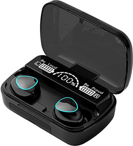 P Prettyia M10 True Wireless Earbuds, Bluetooth 5.0 Earbuds in-Ear TWS Stereo Headphones with LED Display Charging Case for Men Women Sports Running Work - Large Screen