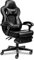 Fullwatt Video Racing Gaming Chair - with Footrest for Adults PU Leather High Back Adjustable Chairs Swivel Office Desk Chair with Lumbar,Headrest（grey）