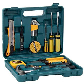 Priceless Homeware Tool Kit Case Garage Tool Set Home Repair Hand Tool Sets with Storage Toolbox DIY Tool Kit Set 16Pcs Basics Household Tool Set for Home & Office (16 Pcs Tool Kit)