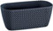 Rammento 39.5cm Long Rattan-Effect Rectangular Trough, Anthracite | 7L Plastic Trough Planter, Oblong Balcony Flower Pot | Weatherproof Plastic Outdoor Plant Pot, Decorative Indoor Herb Planter