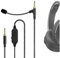Geekria QuickFit Boom - Cable de auriculares para juegos y reuniones, compatible con Skullcandy Hesh3, Hesh2, Hesh, Grind, Venue, Crusher Jack de 3,5 mm con control de volumen/silencio (5,6 pies)