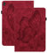 Rosbtib Custodia per Lenovo Tab M10 10.1 TB-X605F/ TB-X605L/ TB-X505F/ TB-X505L, PU Pelle Flip Cover con Funzione Stand Rilievo Vintage Farfalla Custodia per Lenovo Tab M10/ P10 - Rosso