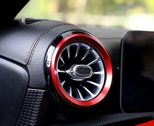 HIGH FLYING für A Klasse W177 V177, CLA C118 X118, GLA H247, GLB X247, B Klasse W247 2019-2023 Interieur Belüftung Gitter Dekor Metall 7 Stück (Rot)