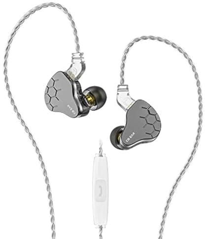 KINBOOFI in Ear Monitors KBEAR Lark, Hybrid 1BA 1DD Earphone, Musician HiFi IEM in Ear Headphones with 2 pin Cable for Musician Church(with Microphone, Grey)