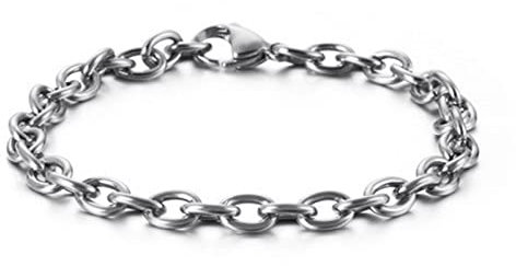 Skcess Männer Armband Silber,Kettenarmbänder Aushöhlen Rostfreier Stahl Männer Armband 200X6Mm