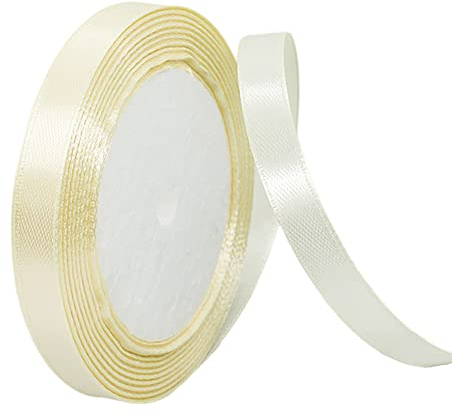 22m Satinband Geschenkband Beige 10mm Breit,Seidenband Beige Schleifenband Satin Dekoband Geschenkverpackung Deko Band Stoffband für Halloween Weihnachten Hochzeit Taufe Geburtstag DIY-Handwerk