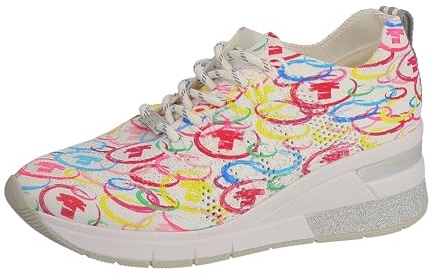 TOM TAILOR Schnürhalbschuhe für Damen, Farbe:White-Multi, Größe:39