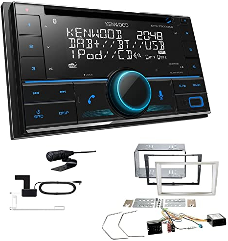 Kenwood DPX-7300DAB 2-DIN Autoradio mit Bluetooth Digitalradio DAB+ USB CD passend für Opel Astra H 2004-2010 Satin Stone