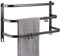 bremermann Wand-Handtuchhalter, 3 gestufte Ablagen, Handtuchstange zur Wandmontage (schwarz)