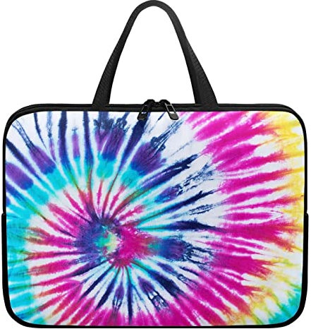 chaqlin Rainbow Tie Dye Laptop Sleeve case for Women Computer Sleeve Bag Laptop Protective Case Laptop Briefcase Carrying Bag Case Portable Notebook Cover, Fit 17 Inch