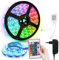 Izrielar LED Strip 1m RGB Streifen, 5050 Leds Strips, Lichterkette mit Fernbedienung und Netzteil 15 Farbwechsel 4 Modi, Lichtband Selbstklebend, für Haus, Party, Küche, Christmas Deko, Farbig