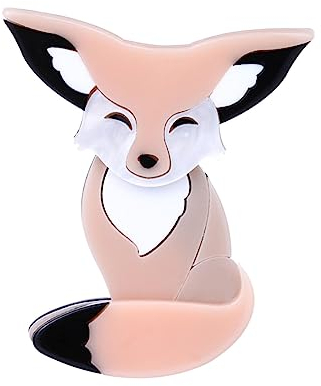 1 Stück Acryl Fuchs Brosche Anstecknadeln Frauen Unisex Schön Sitzen Lächelnder Fuchs Tier Haustiere Lässige Party Brosche Anstecknadeln Schmuck-Standard