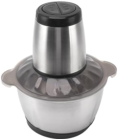 Haofy Mini Tritatutto Elettrico in Acciaio Inossidabile, Tritacarne Elettrico Multifunzionale Ad Alta velocità da 2 Litri