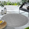 Carpettex Outdoor Teppich Wetterfest 120 cm Rund Sisal Optik Grau - Ideal für Balkon, Garten, Terrasse und als Küchenteppich - Draußen Teppich Waschbar, Flachgewebe, Wasserfest, Pflegeleicht