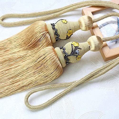 Corda for tende, Nappa Tiebacks for tende Corda, Applique Diamante Tenda appesa Palla Cinghia for tende Stile europeo Nappa Palla Doppia palla Accessori for tende-Mazzo d'oro