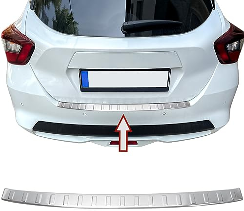 RECAMBO Ladekantenschutz Edelstahl kompatibel für Nissan Micra | K14 | BJ ab 2017 - matt gebürstet mit Textur - Styling und Schutz für die Stoßstange