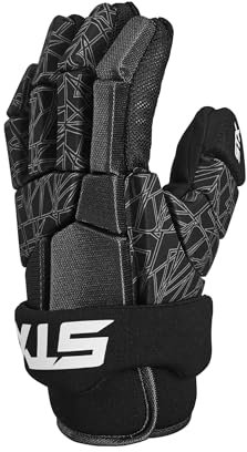 STX Stallion 75 Lacrosse Gloves, 1 Pair, Black/Grey, Large