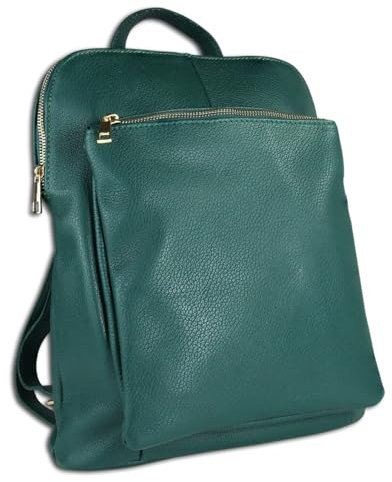 Toscanto Damen Cityrucksack Leder Tasche grün OTT610RG Leder Cityrucksack