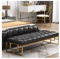Bettbank Ottomane-Bank aus Kunstleder mit weich gepolstertem Eingangsbereich, Lounge-Bank mit Metallbeinen, bequeme Sitzbank, Fußhocker, for Wohnzimmer, Eingangsbereich, Esszimmer Polsterbank ( Color
