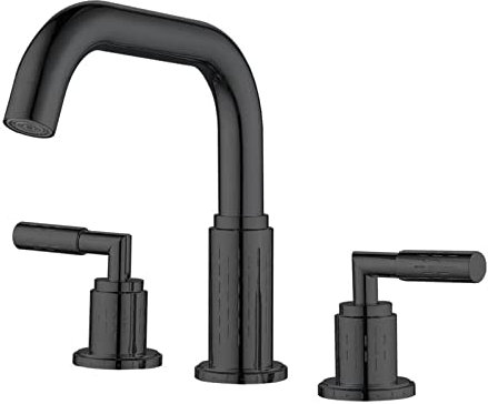 Robinets, robinet de lavabo de salle de bains à 3 trous, robinets de salle de bains en laiton, robinets de lavabo/noir
