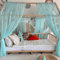 Baby Fancyroom Hausbett Himmel mintgrün Betthimmel Deko Set Kinderzimmer Kinderbett Baldachin Pompongirlande aus Premium Tüll für Hausbetten (340cm)