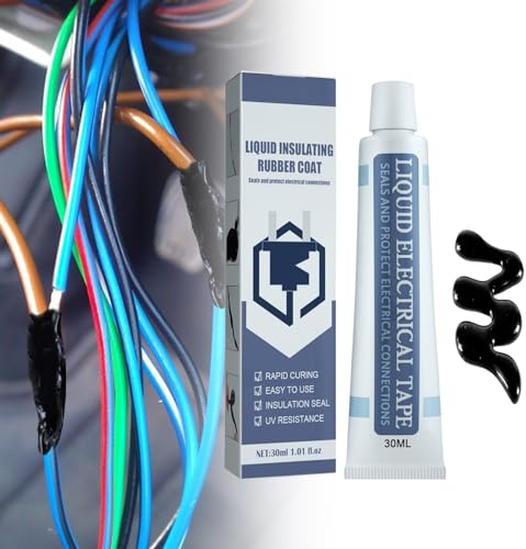 TUKNN Black Liquid Insulating Rubber Coat Cable Repair Paste Liquid Electrical Tape Liquid Insulation Tape Liquid Insulation Electrical Tape Electrical Insulation Tape 30ml